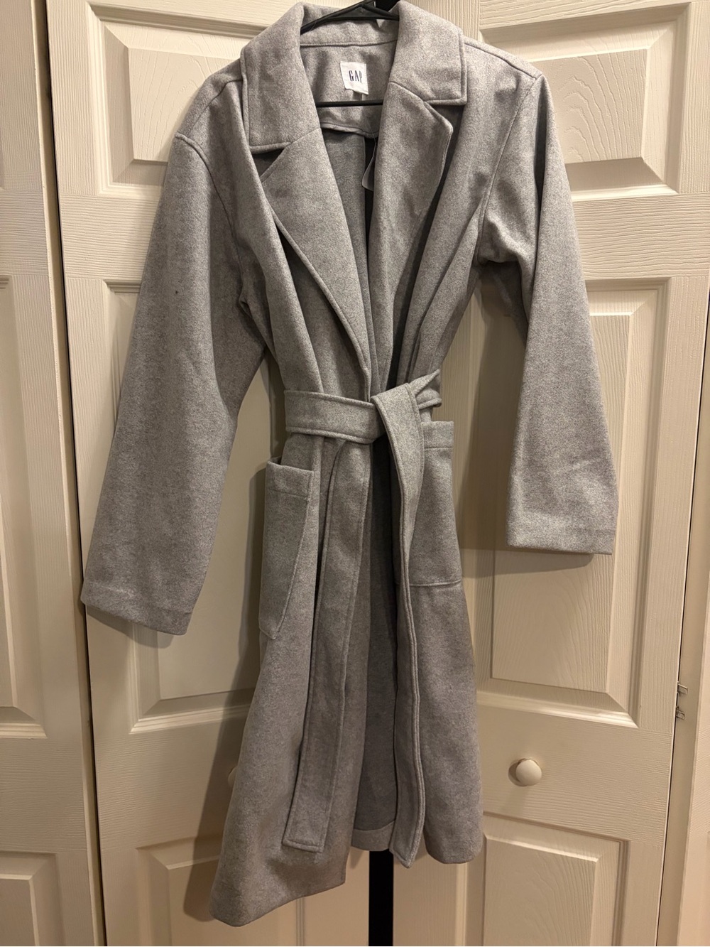 Women’s GAP Light Gray Belted Coat